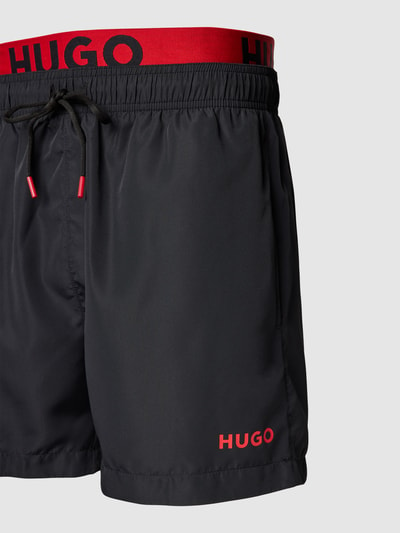 HUGO Badehose im Double-Layer-Look Modell 'FLEX' Black 2