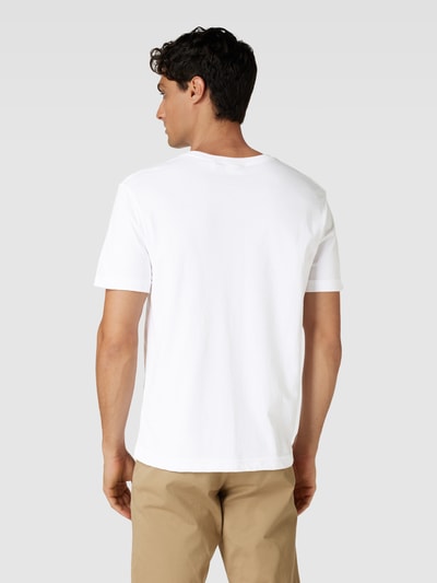 Gant Regular fit T-shirt met labelstitching, model 'SHIELD' Offwhite - 5