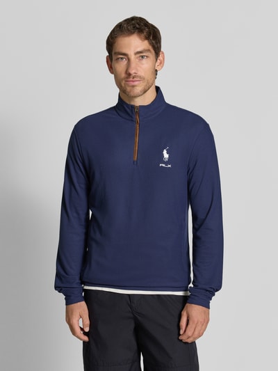 Polo Ralph Lauren Regular fit schipperstrui met korte ritssluiting Marineblauw - 4