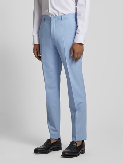 HUGO Spodnie o kroju regular fit z zakładkami w pasie i kieszeniami z tyłu model ‘Hesten’ Jasnoniebieski 4