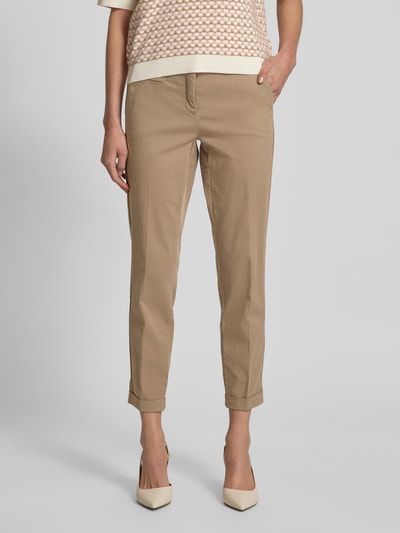 Cambio Slim Fit Hose mit verkürztem Schnitt Modell 'STELLA' Mittelbraun 4