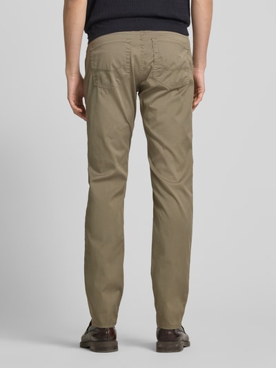 Pierre Cardin Tapered fit chino met structuurmotief, model 'Lyon' Olijfgroen - 5