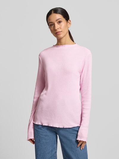 s.Oliver RED LABEL Bluzka z długim rękawem o kroju slim fit z dodatkiem wiskozy Jasnofioletowy 4