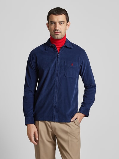 Polo Ralph Lauren Koszula casualowa o kroju classic fit z zamkiem błyskawicznym na całej długości Granatowy 4