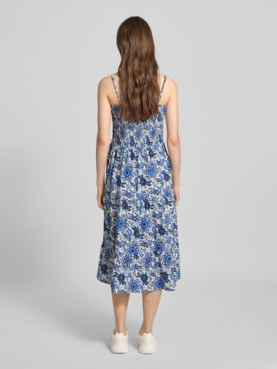Only Tailliertes Freizeitkleid mit gesmoktem Brustbereich Modell 'ZELINA' Bleu 5