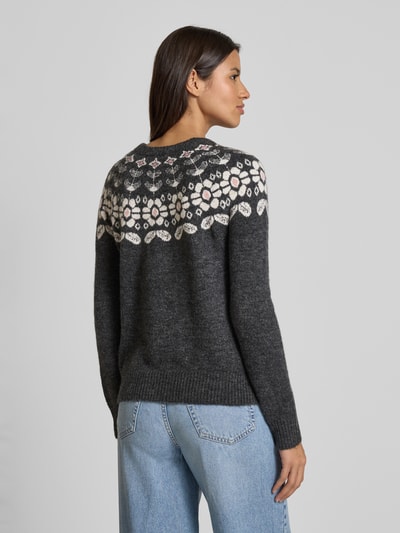 Vero Moda Regular fit gebreide pullover met wol, modell 'SIMONE' Antraciet - 5