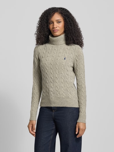 Polo Ralph Lauren Strickpullover mit Label-Stitching Beige Melange 4