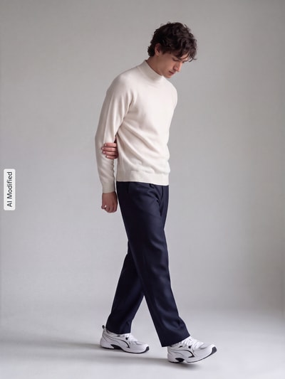 Strellson Regular Fit Pullover aus Baumwoll-Mix Modell 'Tito-M' Offwhite 1