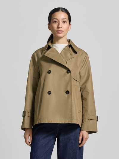 Weekend Max Mara Cropped Trenchcoat aus Baumwoll-Mix Khaki 4