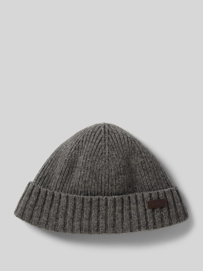 Barbour Beanie mit Label-Badge Graphit 1