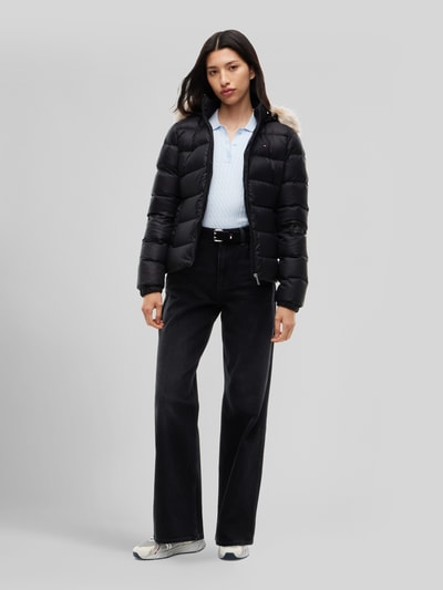 Tommy Jeans Slim Fit Daunenjacke mit abnehmbarer Kapuze Black 1