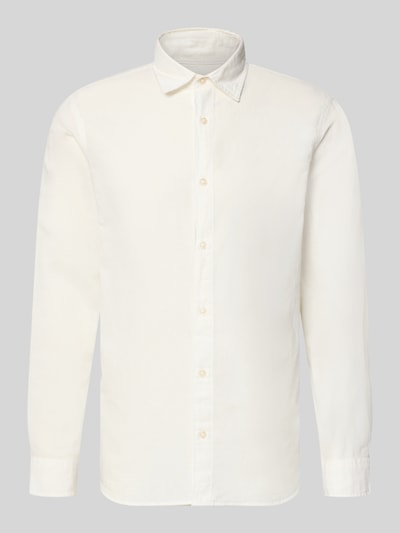 Produktfoto, Regular Fit Freizeithemd mit Kentkragen Modell 'BREEZE' von Jack & Jones, Baumwoll-Leinen-Mix, cremefarben, glatte Textur