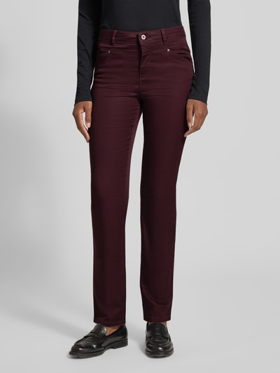 Christian Berg Woman Slim Fit Jeans mit Eingriff- und Gesäßtaschen Dunkelrot 4