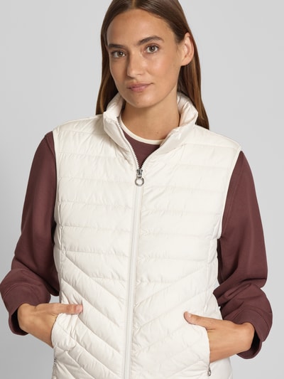s.Oliver RED LABEL Slim fit bodywarmer met opstaande kraag Offwhite - 3
