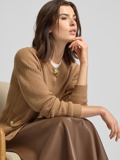 JOOP! Strickjacke mit Woll-Kaschmir-Anteil Modell 'Kimberly' Camel 3