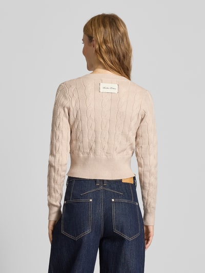 ANOTHER COTTON LAB Cropped Strickpullover mit Zofpmuster Beige 5