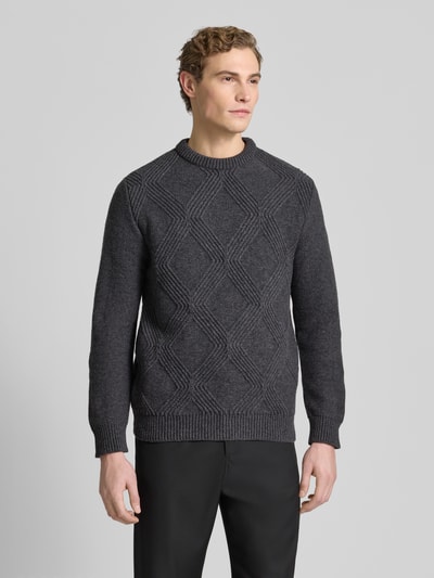 Forét Gebreide pullover met ribboorden Donkergrijs gemêleerd - 4