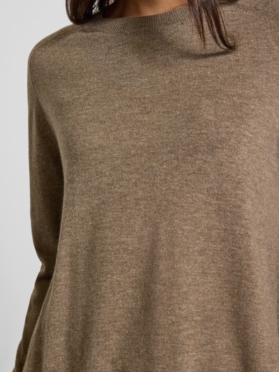 0039 Italy Gebreide pullover van kasjmiermix met raglanmouwen, model 'NIKITA' Taupe - 3