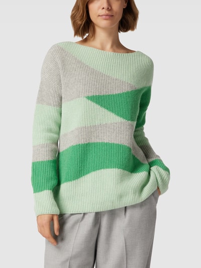 Armedangels Strickpullover mit Colour-Blocking-Design Modell 'MIYAA' Gruen 4