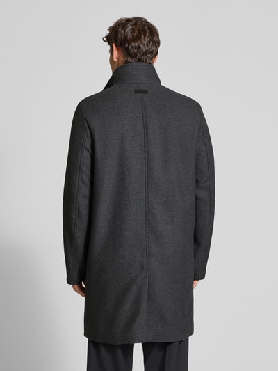 Marc O'Polo Regular fit lange wollen jas met gewatteerde inzet Antraciet - 5