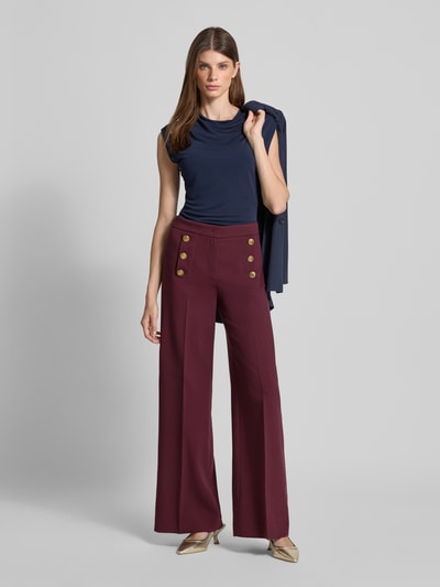 SEDUCTIVE Marlenehose mit Zierknöpfen Modell 'BRIDGET' Bordeaux 1