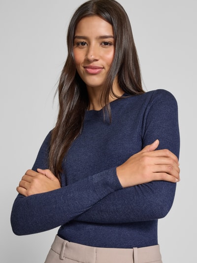 Christian Berg Woman Strickpullover aus Viskose-Mix mit Rundhalsausschnitt Dunkelblau 3