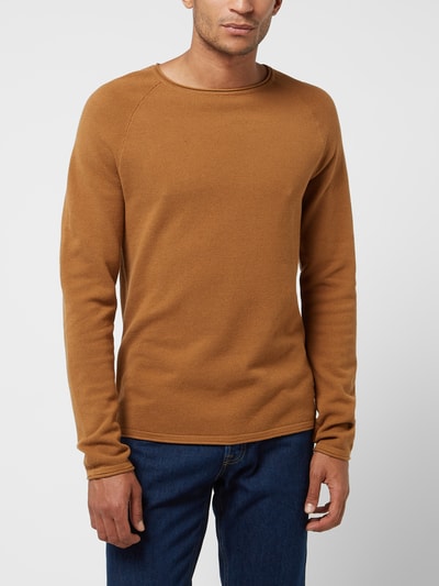 Jack & Jones Strickpullover mit Label-Patch Modell 'HILL' Camel 4