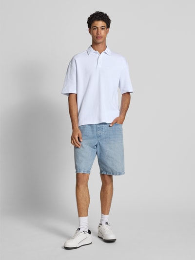 Pegador Koszulka polo o pudełkowym kroju z fakturowanym wzorem model ‘Signar’ Biały 1