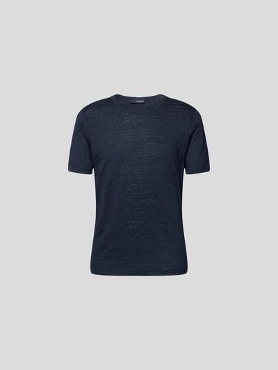 Lardini T-Shirt aus Leinen Dunkelblau 2