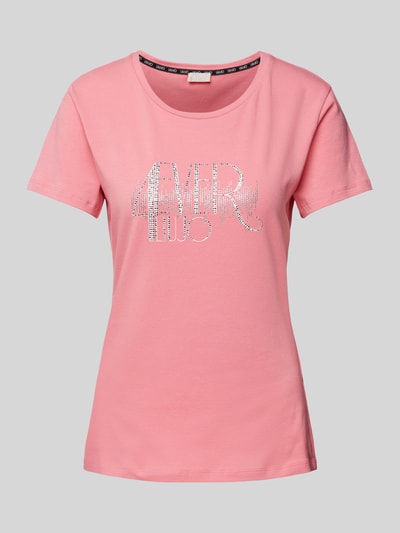 LIU JO SPORT T-Shirt mit Strasssteinbesatz Pink 2