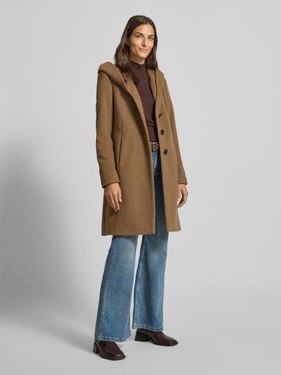 Milo Coats Lange wollen jas met kasjmier, model 'BELLA' Taupe - 1