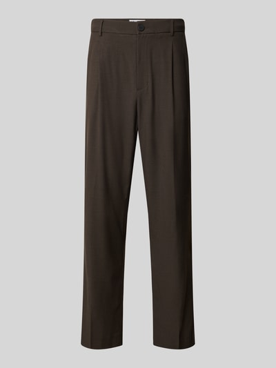 Jake*s Studio Men Regular Fit Bundfaltenhose mit Viskose-Anteil Dunkelbraun 1