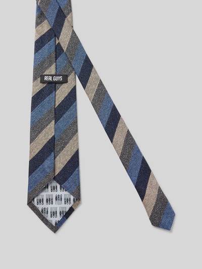 REAL GUYS Stropdas van zijdemix met logopatch (8,5 cm) Marineblauw - 2