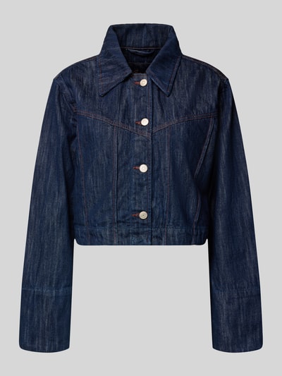 BOSS Orange Jeansjacke mit cropped Schnitt Dunkelblau 1