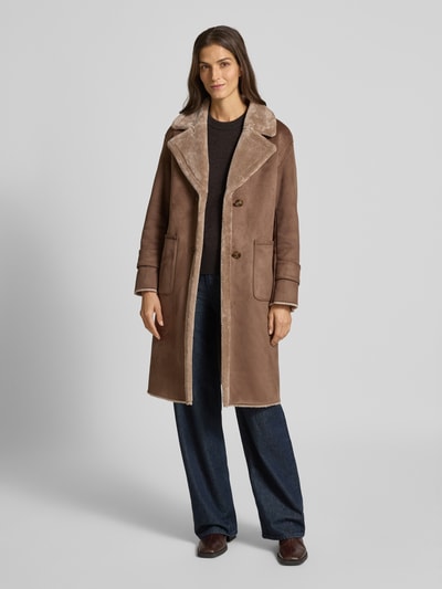 Fuchs Schmitt Mantel mit Reverskragen Taupe 1