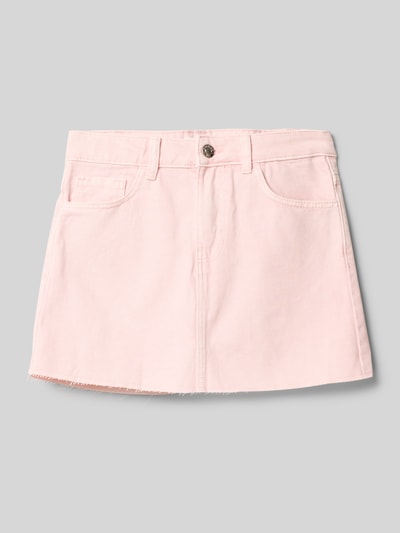 Mango Jeansrock mit offenem Saum Modell 'sabina' Rosa 1