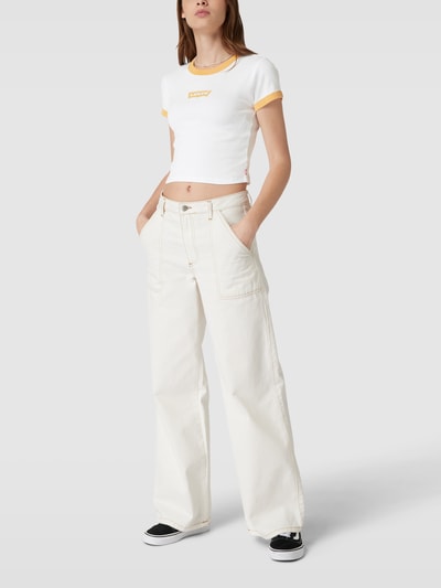 Levi's® Cropped T-Shirt mit Label-Print Modell 'GRAPHIC' Weiss 1