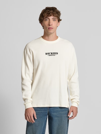 Dickies Shirt met lange mouwen, labelstitching en ronde hals Offwhite - 4