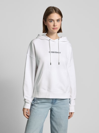 Guess Jeans Oversized Hoodie mit Kapuze Weiss 4