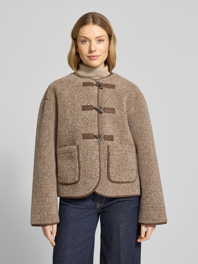 mbyM Relaxed fit jack met klepzakken, model 'Keisa' Lichtbruin - 4