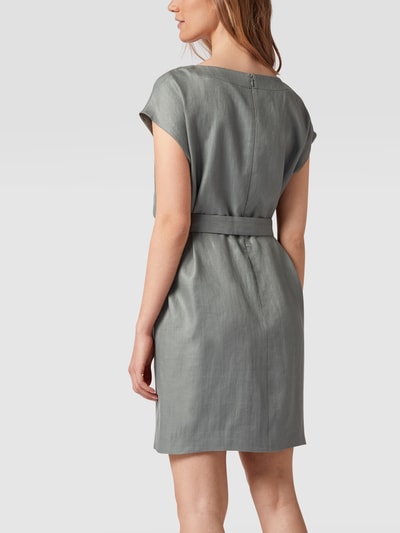 Emporio Armani Mini-jurk van zuiver linnen met lange puntkraag Kaki - 5