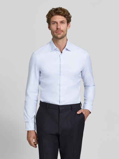 Jake*s Super Slim Fit Businesshemd aus reiner Baumwolle Bleu 4