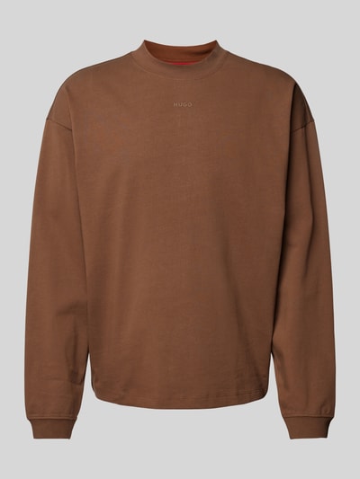 HUGO Sweatshirt mit Label-Detail Modell 'Daposo' Mittelbraun 2