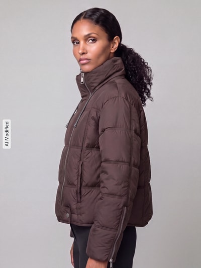 VERO MODA Steppjacke mit hohem Kragen Modell 'JADE' Schoko 3
