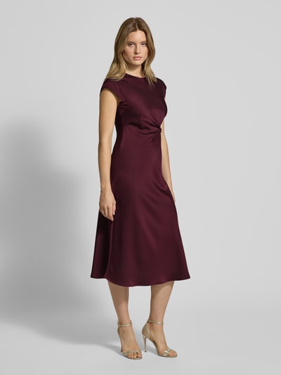 Swing Cocktailkleid mit Rundhalsausschnitt Dunkelrot 1