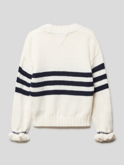 Tommy Hilfiger Kids Strickpullover mit Streifen Offwhite 3