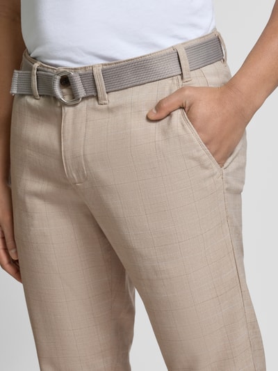 MCNEAL Straight Fit Stoffhose mit Gürtel Beige 3