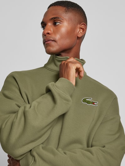 Lacoste Bluza z detalem z logo Oliwkowy 3