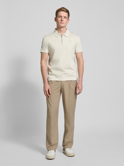 JOOP! Collection Poloshirt mit kurzem Reißverschluss Modell 'Brizio' Beige 1