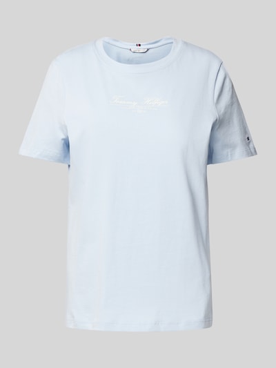 Tommy Hilfiger T-Shirt mit Label-Print Hellblau 2